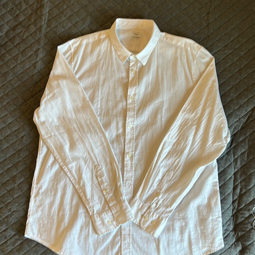 XXL Hydenyoo White Button Front Dress Shirt